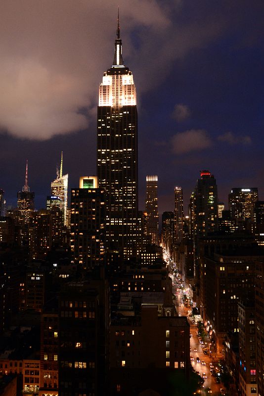 13-03 Empire State Building, Conde Nast, Bank Of America, MetLife At Night From 230 Fifth Ave Rooftop Bar In New York Madison Square Park Area